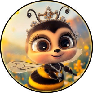 Lindo letrero de abeja reina, decoración de abejas, letrero de primavera y verano, letrero negro y amarillo, letrero caprichoso, letrero de abeja caprichoso, letrero de aluminio para corona