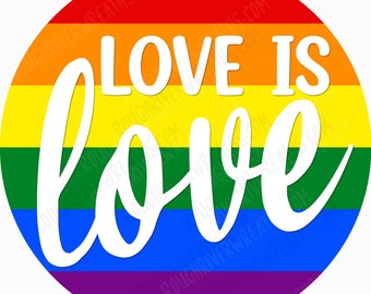 Love is Love Wreath Sign, Christmas Pride Sign, Rainbow Sign, Support Sign, LGBTQ Sign, Love Sign, LGBTQ Support Wreath Sign