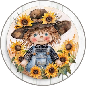 Cute Scarecrow Wreath Sign, Scarecrow Wreath Sign, Scarecrow Sign, Wreath Sign, Metal Wreath Sign, Aluminum Sign, Colorful Fall Wreath Sign