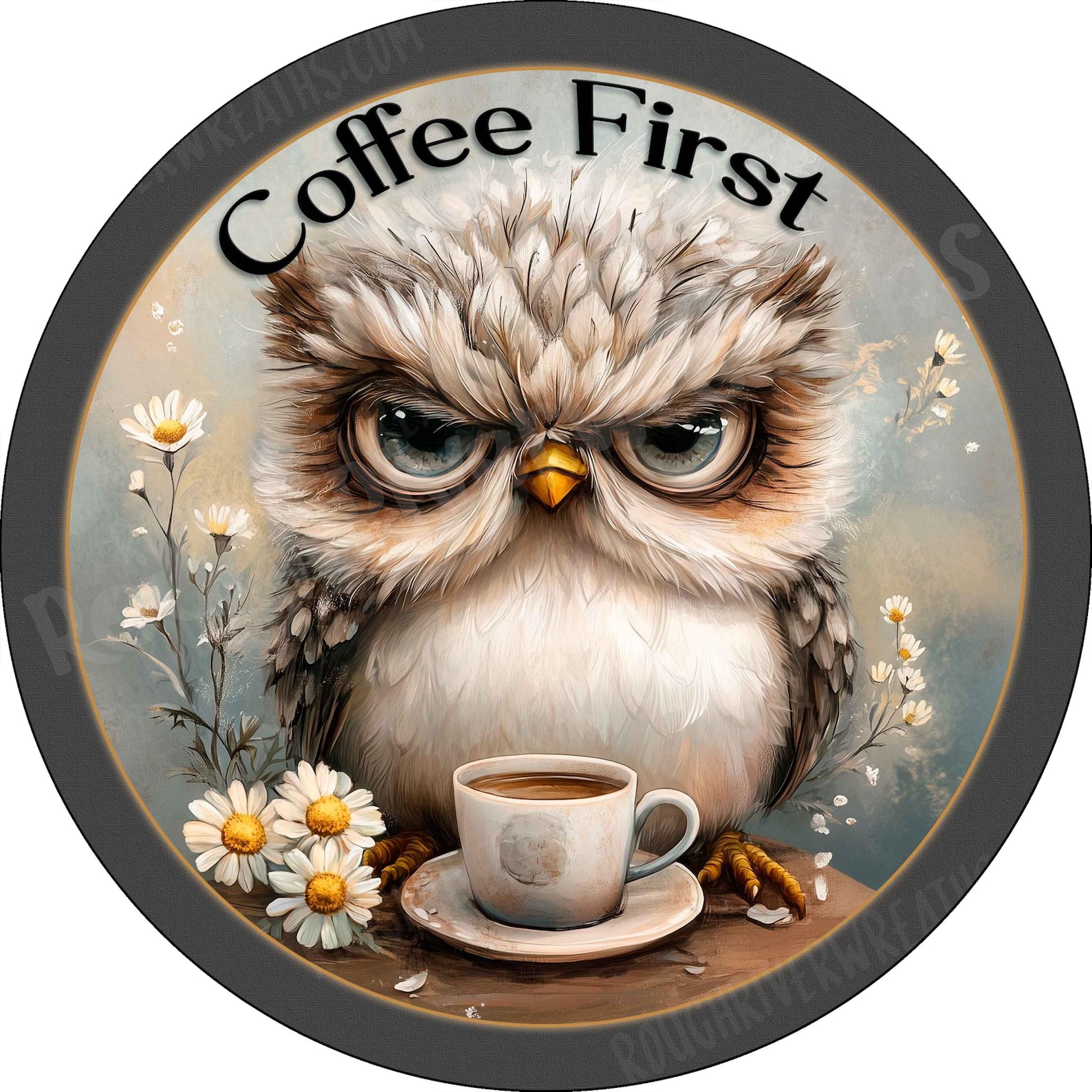 Grumpy Owl Wreath Sign, Coffee Wreath Sign, Owl Wreath Sign, Wreath ...