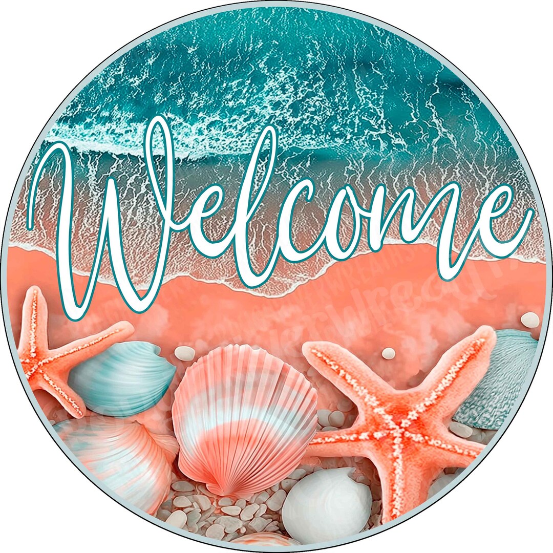Beach Seashells Starfish Aluminum Sign, One Dimensional Flat ...