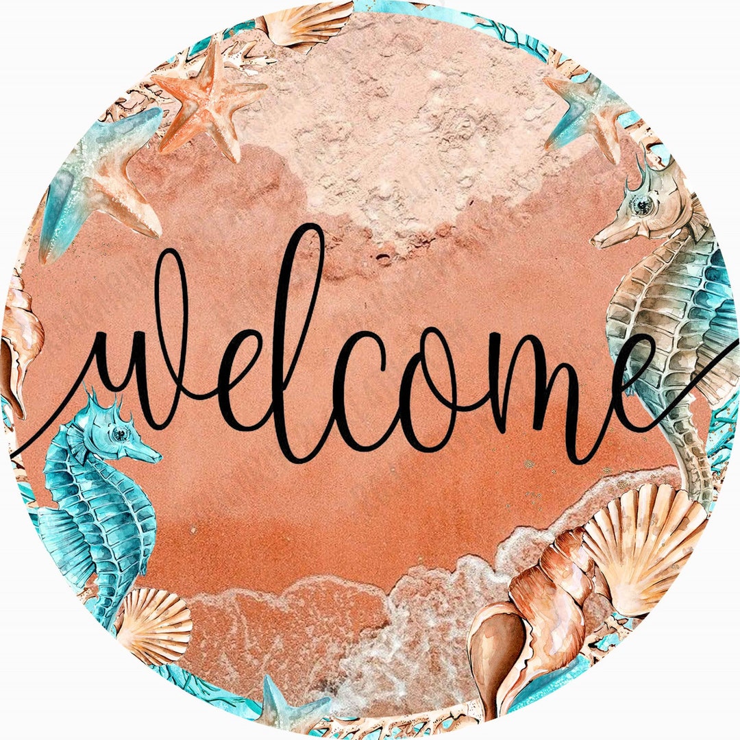 Beach Wreath Sign Wreath Sign Wreath Sign Beachy Colorful Beach