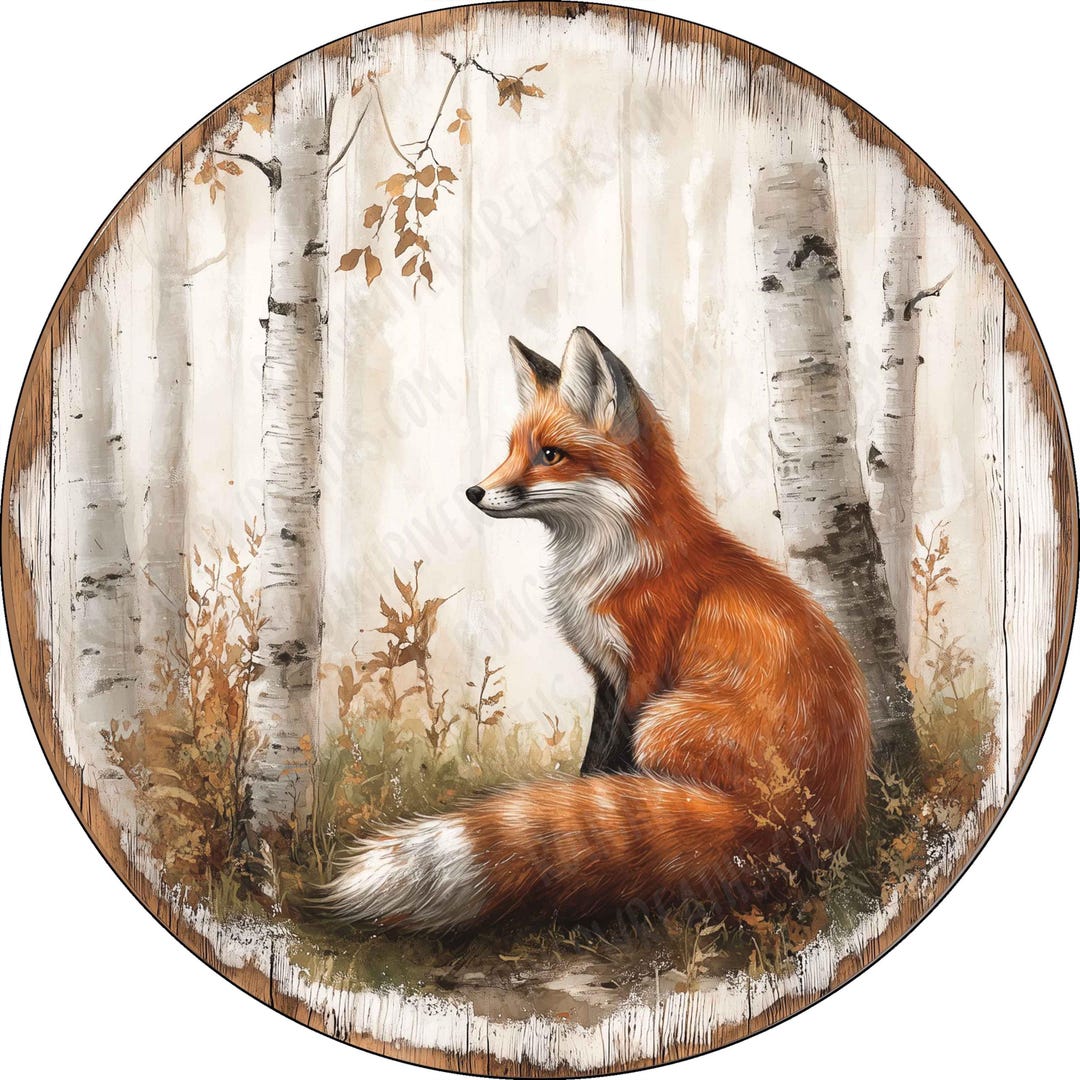 Fox Wreath Sign, Fox Accent Sign, Fall Sign, Aluminum Sign for Wreath ...