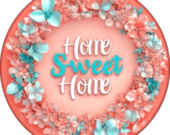 Floral Aluminum Wreath Sign, Welcome Friends, Home Sweet Home, DIY, Wreath Decor