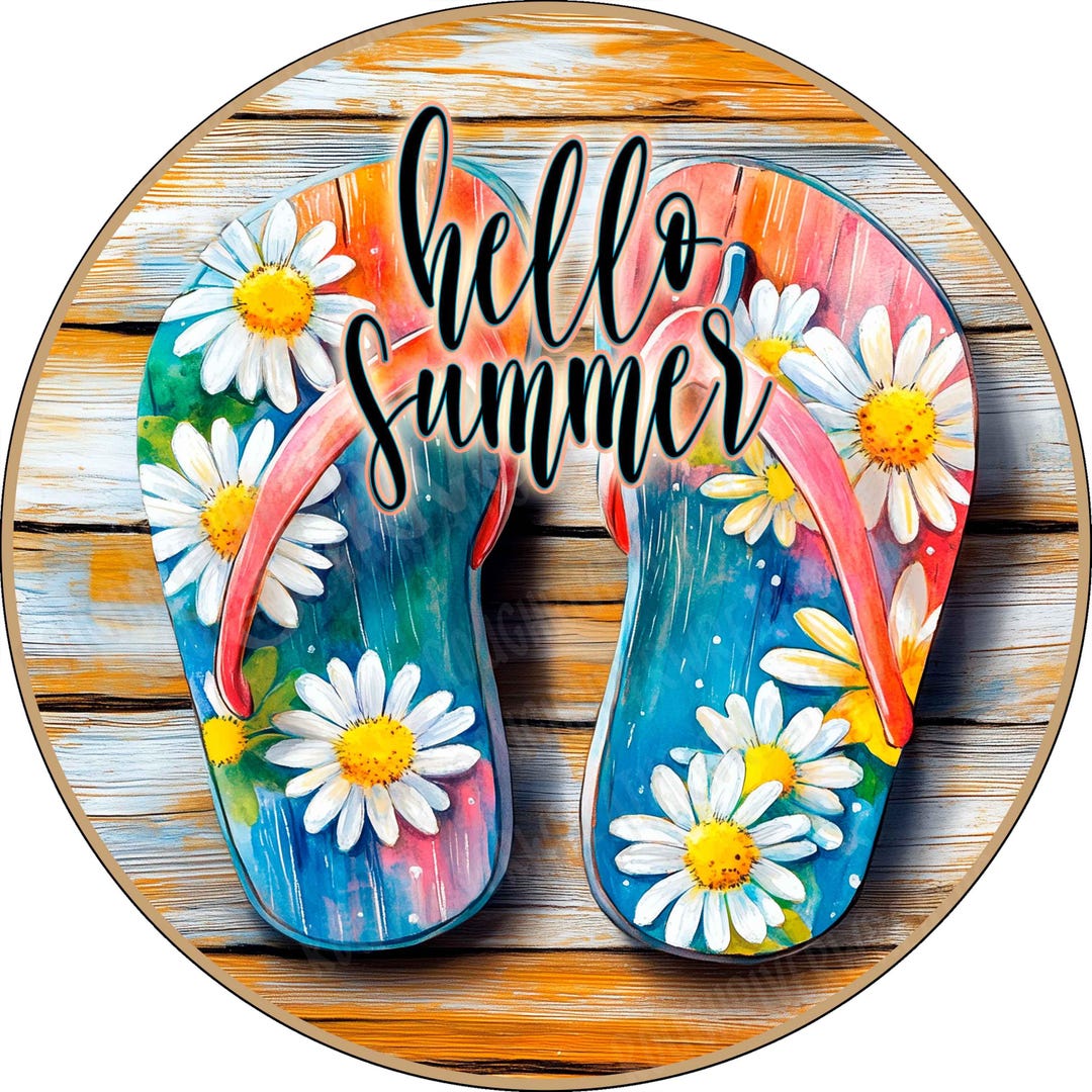 Summer Beach Flip Flop Aluminum Sign - One Dimensional Flat ...
