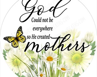 Mother&#39;s Day Wreath Sign, Mother Wreath Sign, Wreath Sign Mother&#39;s Day, Metal Wreath Sign, Aluminum Sign, Elegant Sign, Mother&#39;s Day Sign