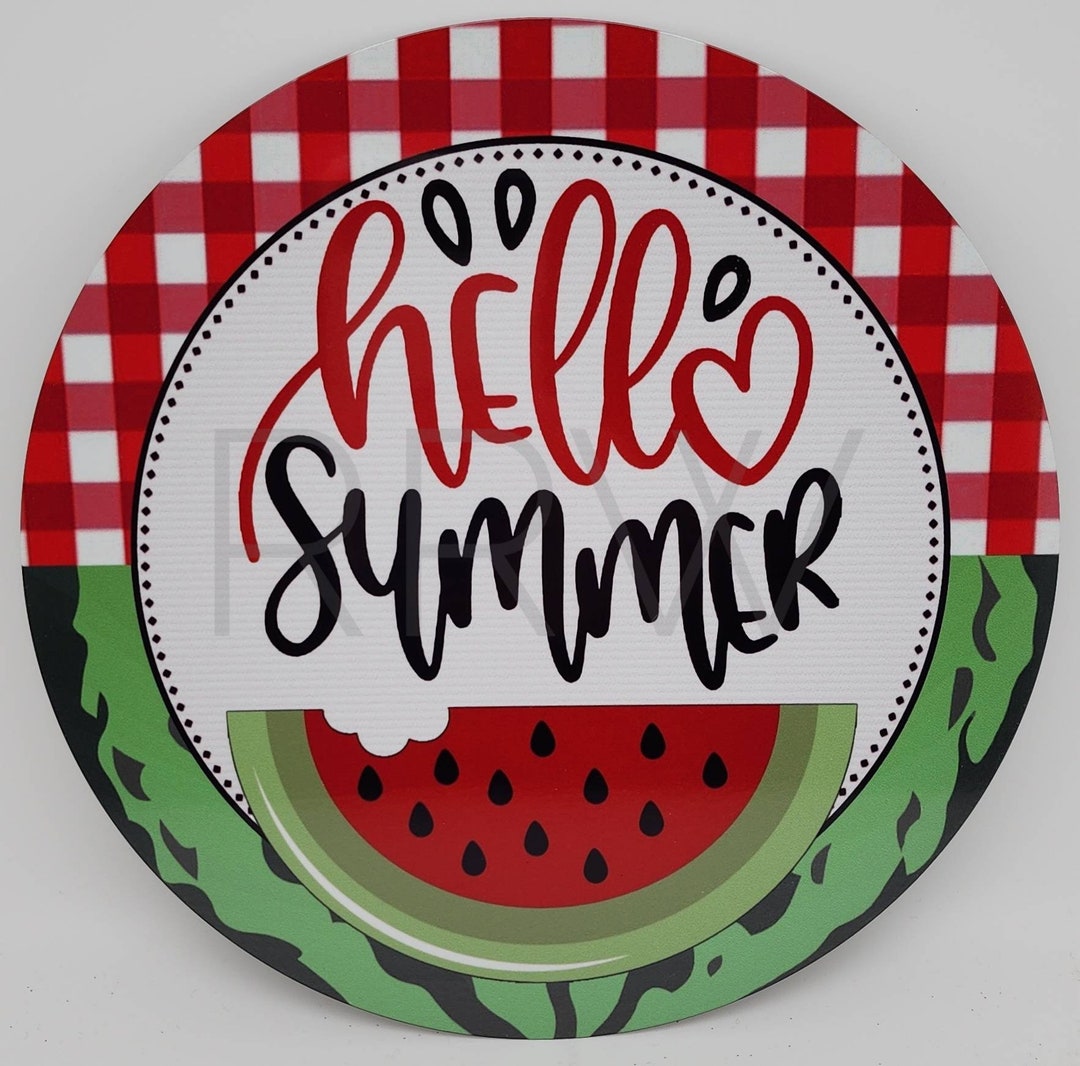 Watermelon Wreath Sign Watermelon Sign Colorful Summer - Etsy