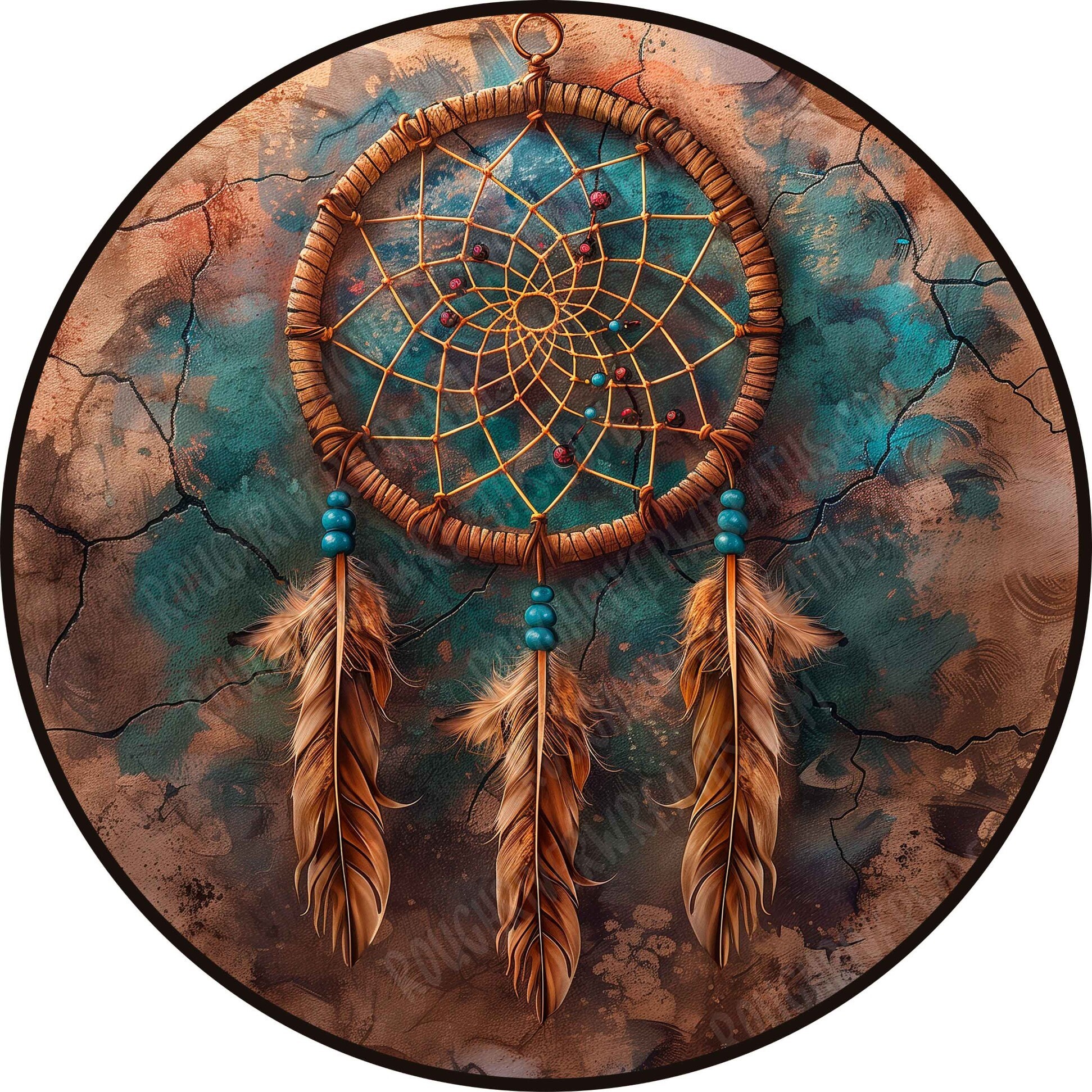 Dreamcatcher Wreath Sign, Colorful Welcome, Native American Wreath