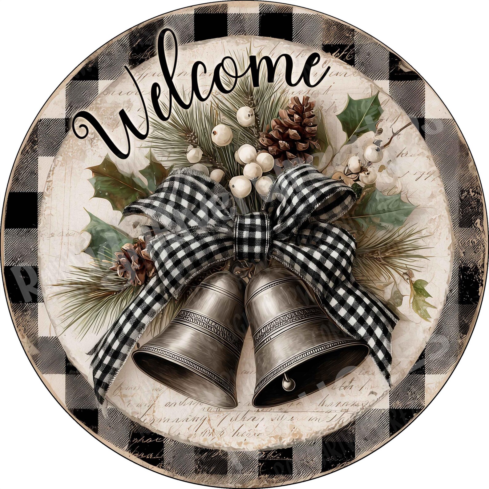 Christmas Bells Aluminum Wreath Sign, Holiday, Aluminum Sign for Wreath ...