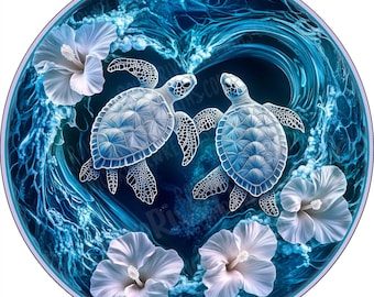 Love Turtles Aluminum Wreath Sign - Beach  - Beachy - Colorful - Wreath Making
