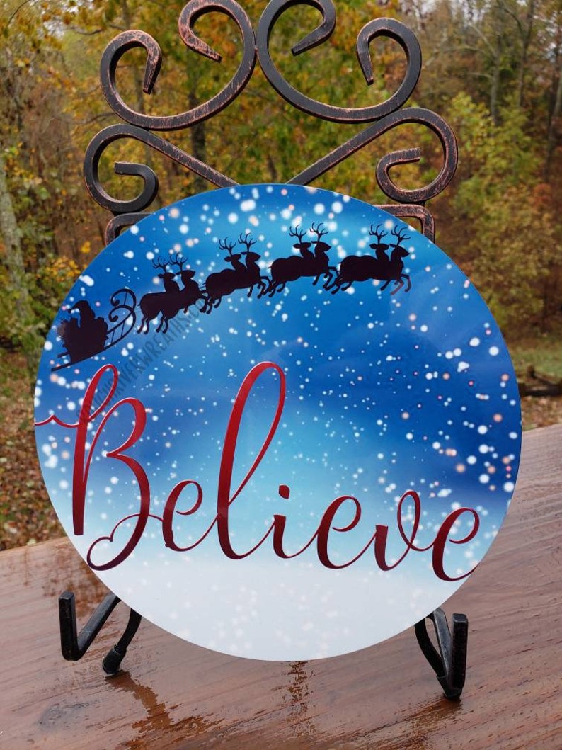 Metal Wreath Sign Aluminum Sign Christmas Wreath Sign Blue | Etsy