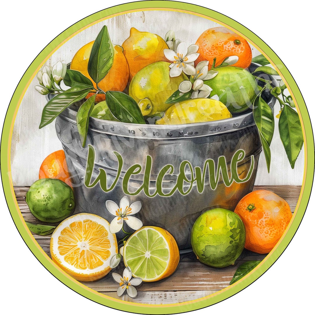 Lemon Lime Orange Wreath Sign, Wreath Sign, Welcome Sign for Wreath ...