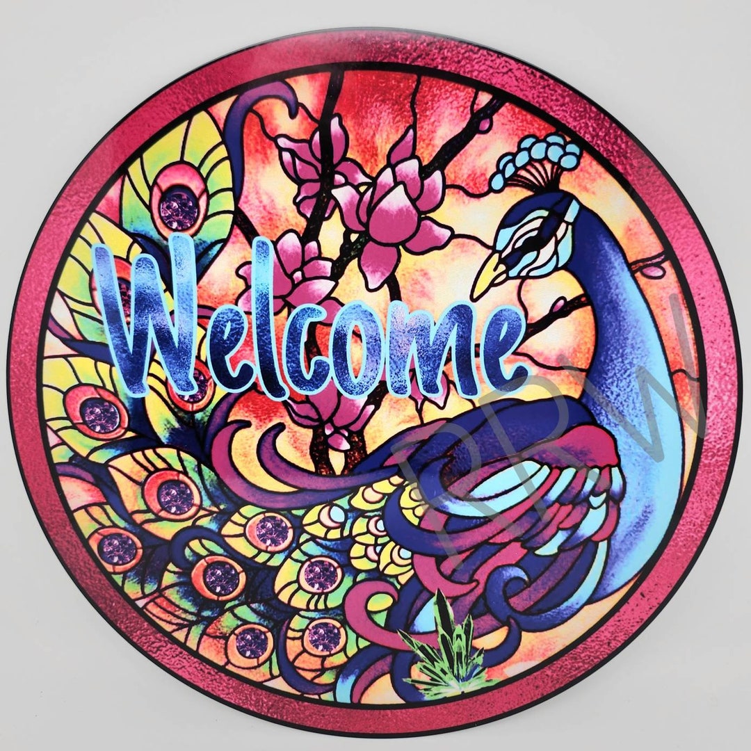 Peacock Wreath Sign Peacock Accent Sign Peacock Accent Sign Etsy