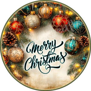 Ornament Sign, Winter Wreath Sign, Bauble Sign, Aluminum Sign for Wreath Making, Christmas Wreath Sign, Holiday Wreath Sign