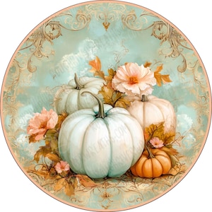 Letrero de corona de calabaza estilo vintage, letrero de otoño, letrero de corona de calabaza, letrero de aluminio para hacer coronas, letrero de corona de Acción de Gracias, letrero de otoño