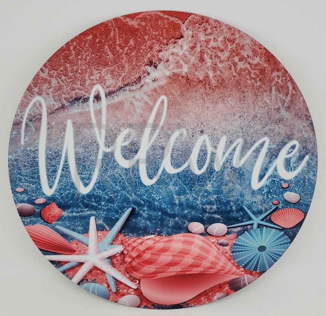 Beach Wreath Sign Wreath Sign Wreath Sign Beachy Etsy