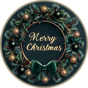 Merry Christmas Wreath Sign, Holiday Wreath Sign, Aluminum Sign for Wreath, Christmas Sign, Xmas Sign, X-mas Wreath Sign