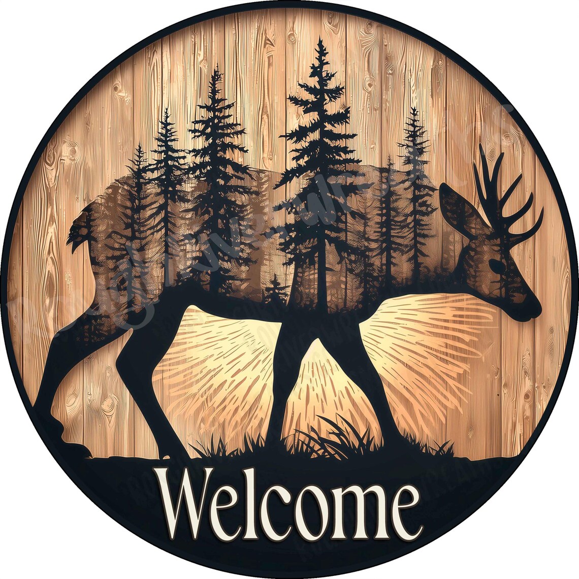 Elk Wreath Sign, Moose Accent Sign, Holiday Sign, Aluminum Sign for ...