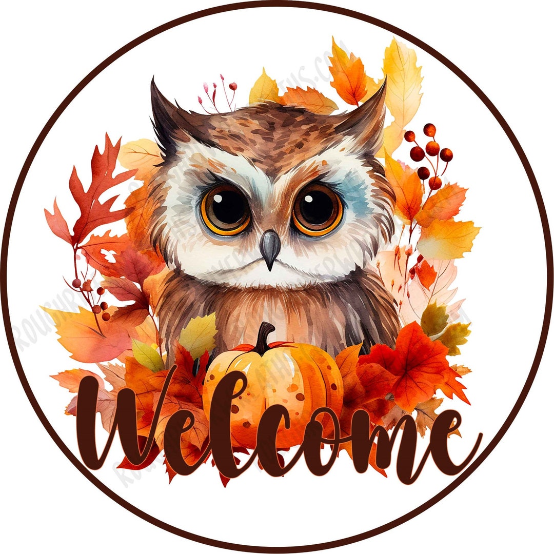 Owl Wreath Sign Fall Baby Owl Sign Farmhouse Sign Owl - Etsy