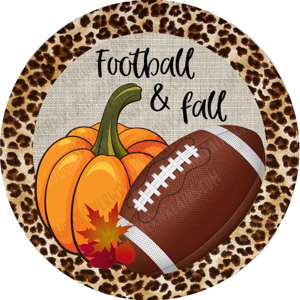 Fall Wreath Sign, Football Wreath Sign, Fall & Football Wreath Sign, Pumpkin  Football Sign