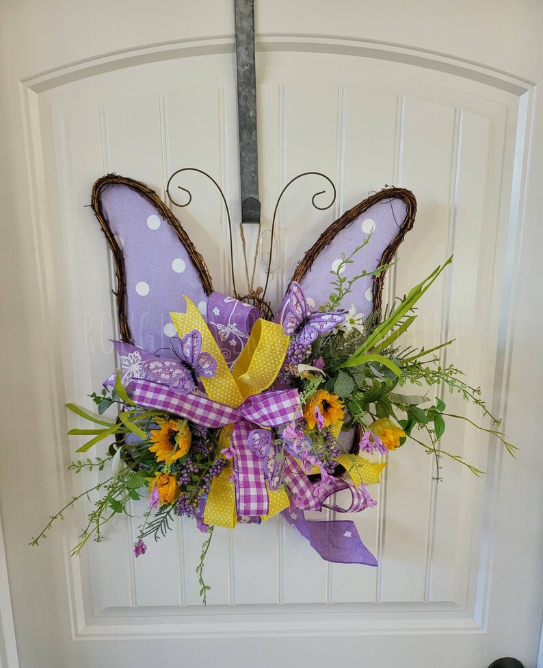 Butterfly Door Wreath Butterfly Door Hanger. Everyday Door Etsy