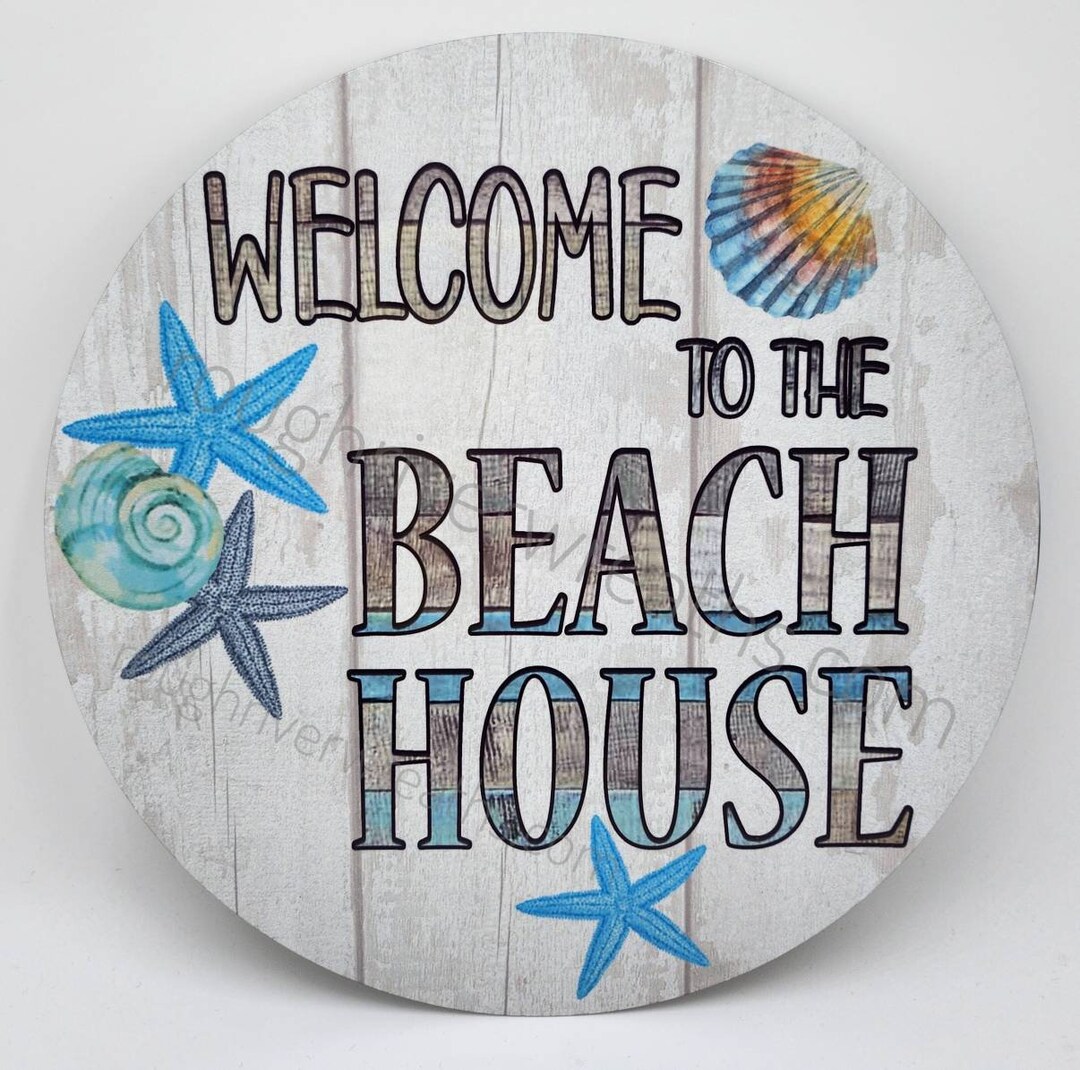 Beach Wreath Sign Wreath Sign Wreath Sign Beachy Etsy