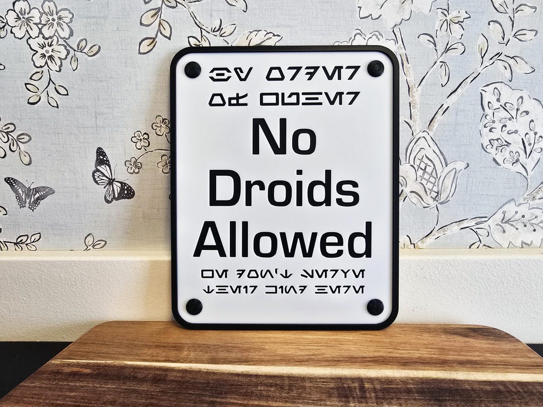 No Droids Allowed Sign: Sci-fi Cantina 3D Printed Wall Art - Etsy