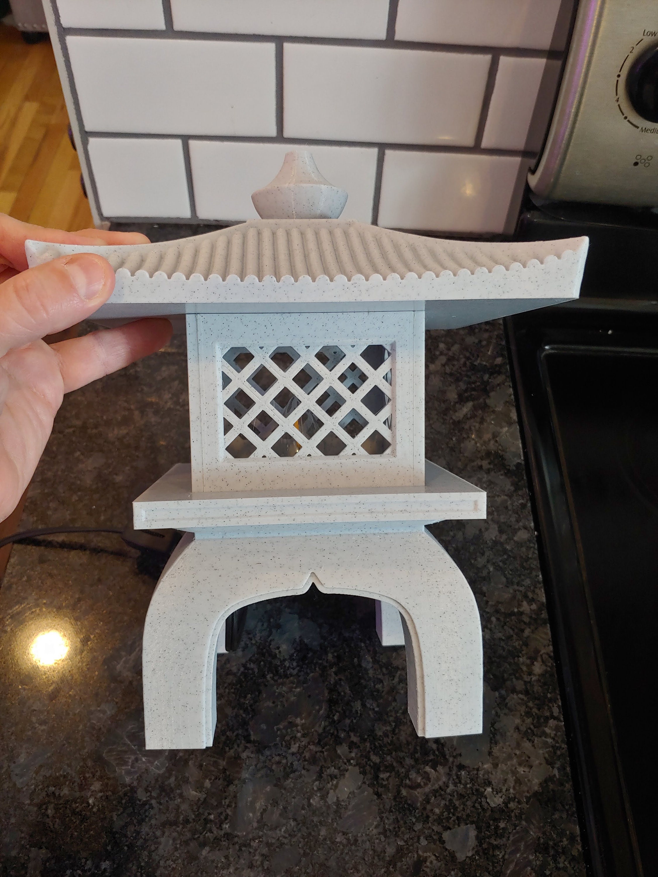 3D Printed Japanese Garden Lamp W/ E12 Light Base and LED Etsy