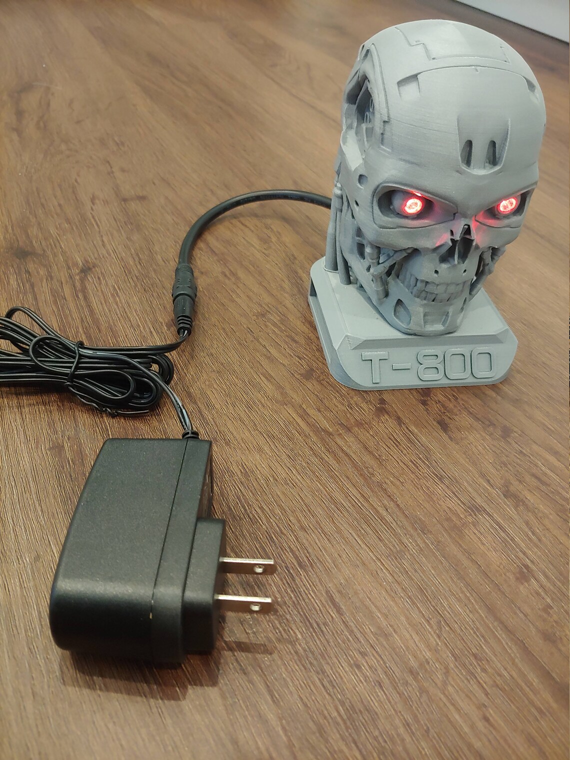 3D Printed Terminator T800 Bust W/ Red LED Lights & 9v Wall Adapter Etsy