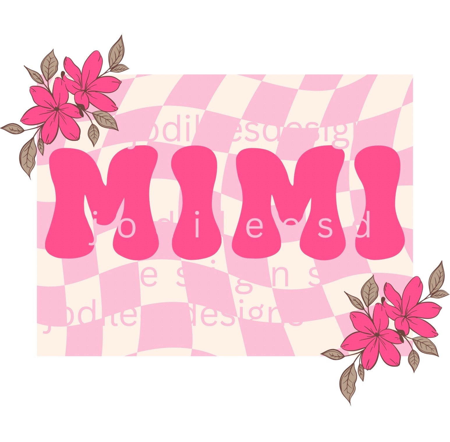 MIMI Retro Groovy PNG Checkerboard Grandmothers Mothers Day - Etsy