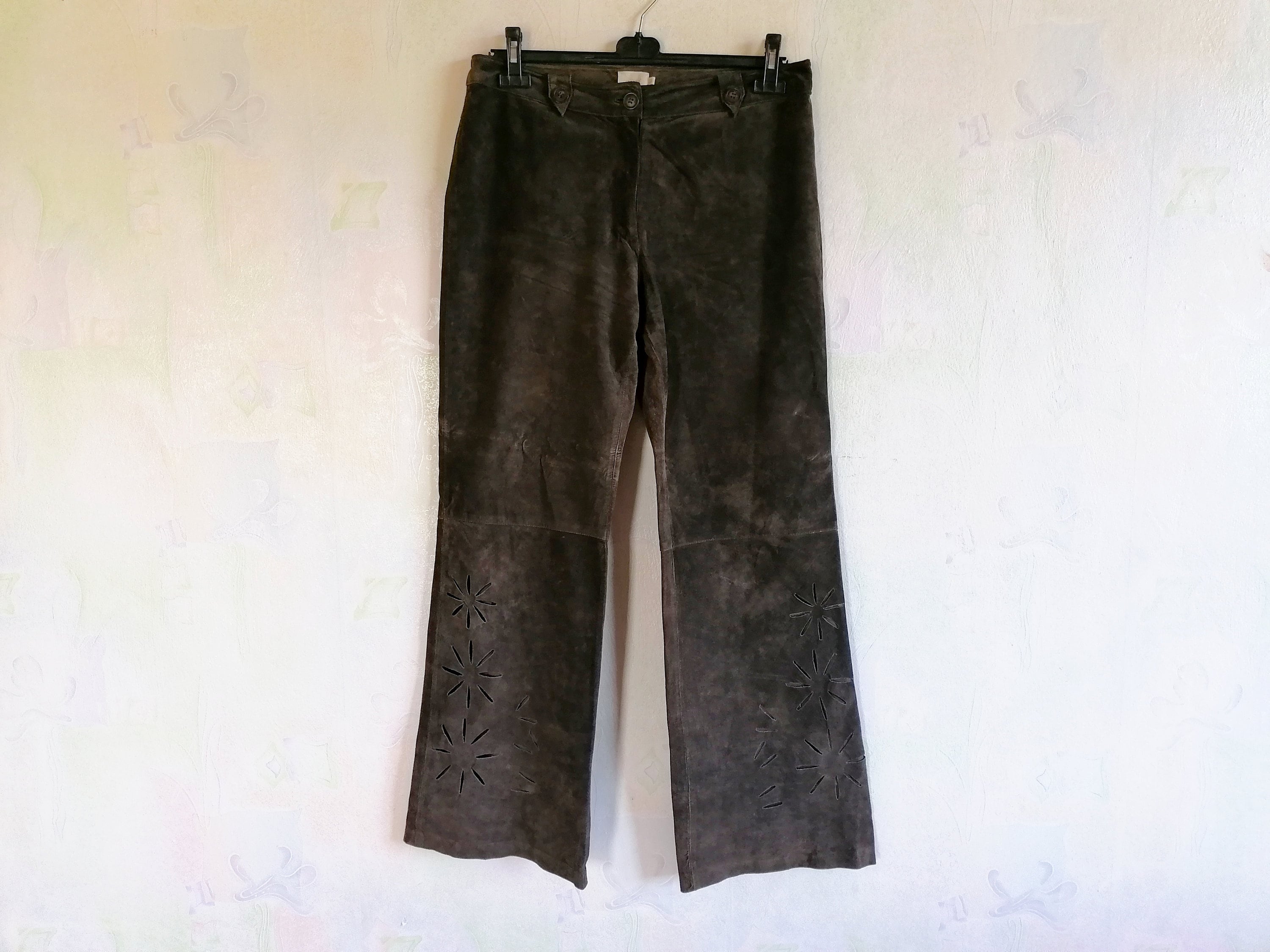 Retro Suede Leather Cowgirl Pants 