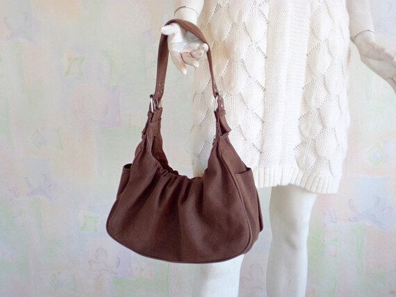 brown canvas bag
