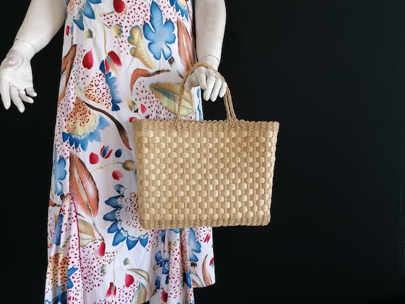 Retro Straw Handbag Woven Straw Bag Wicker Bag Vin