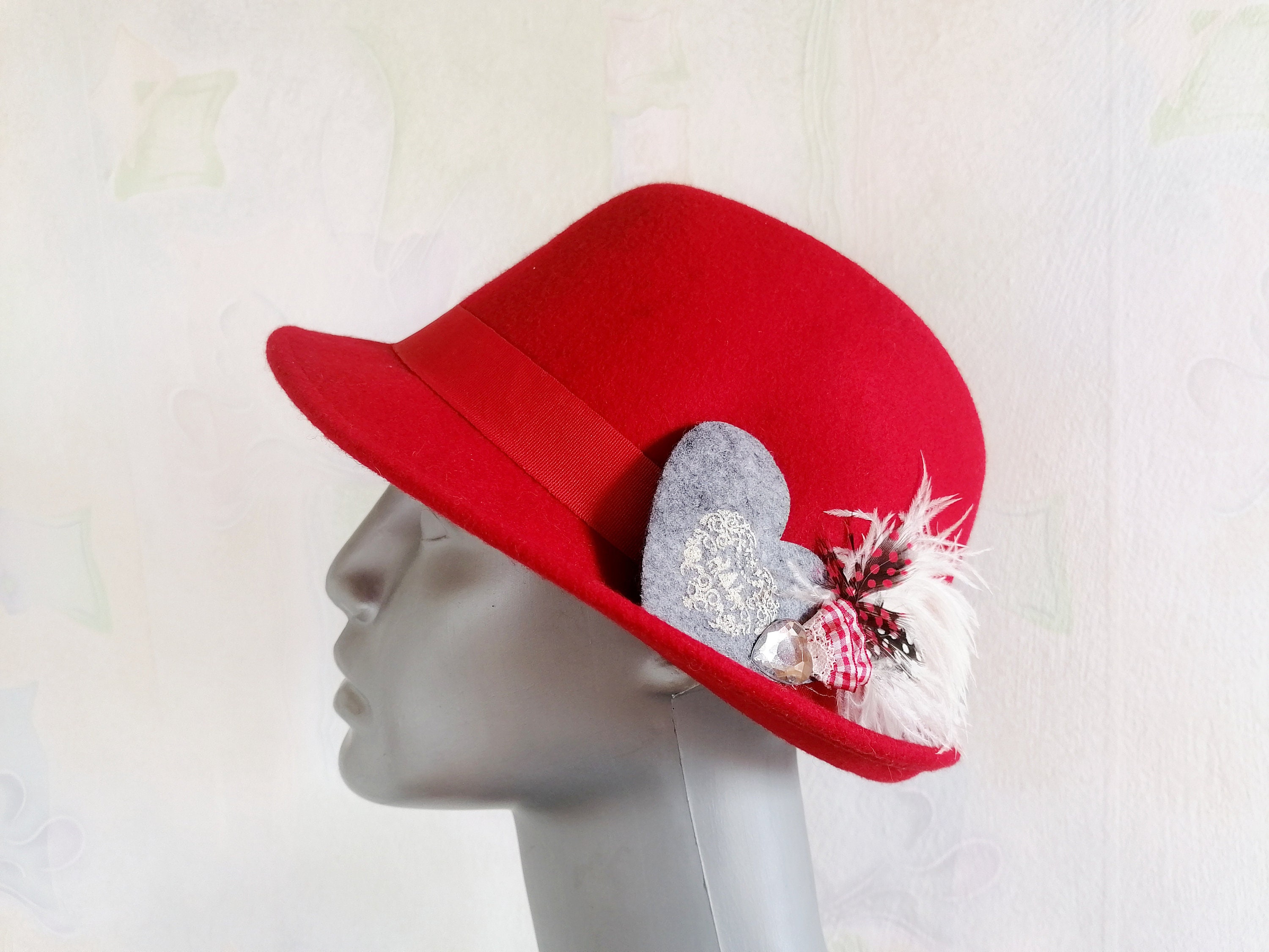 Trachten Hat Red New Wool Hat 