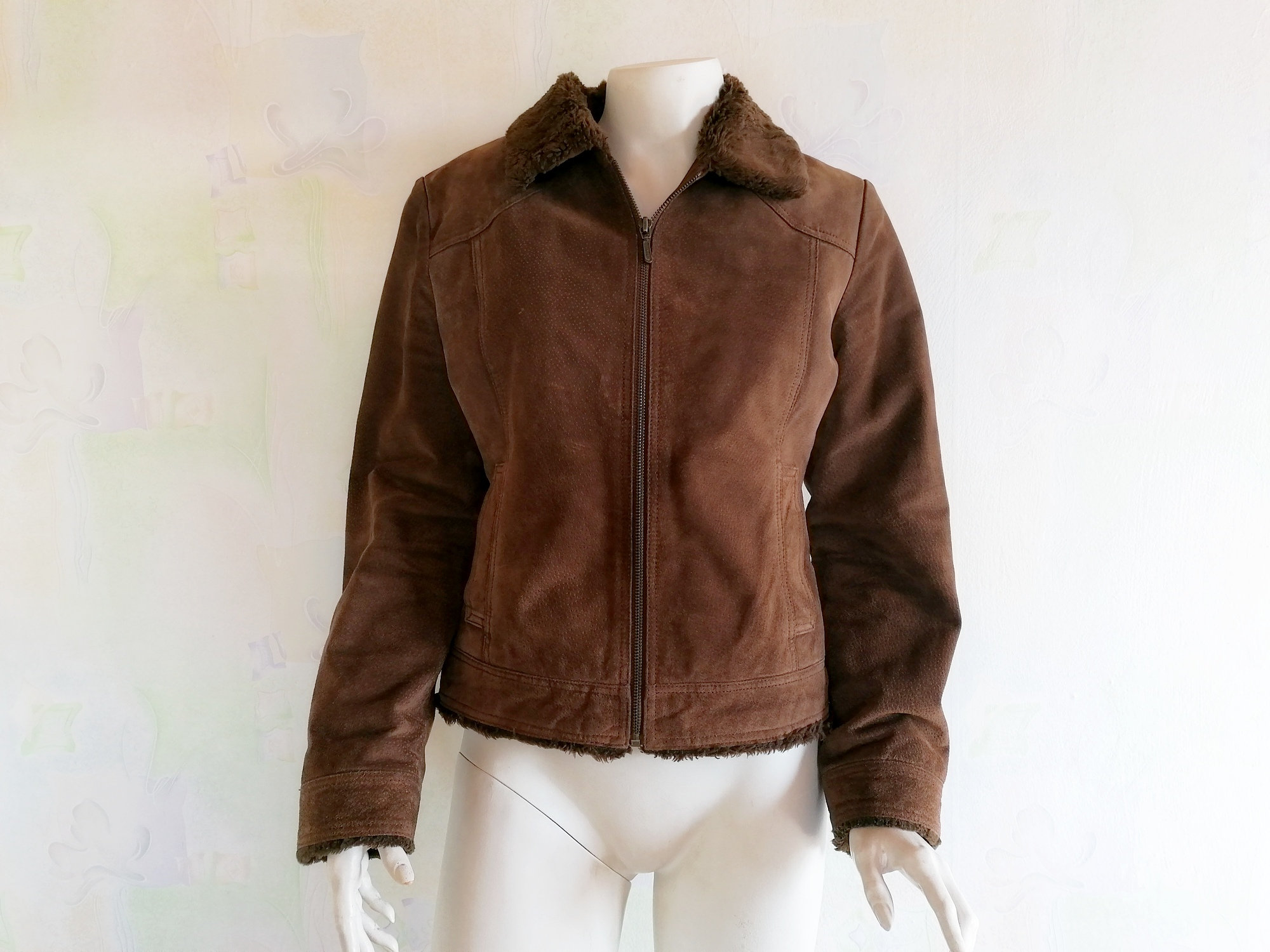 Vintage Pig Suede Jacket Brown Real 