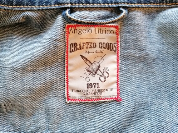 Vintage hombres chaqueta de mezclilla azul por ANGELO LITRICO | Etsy España