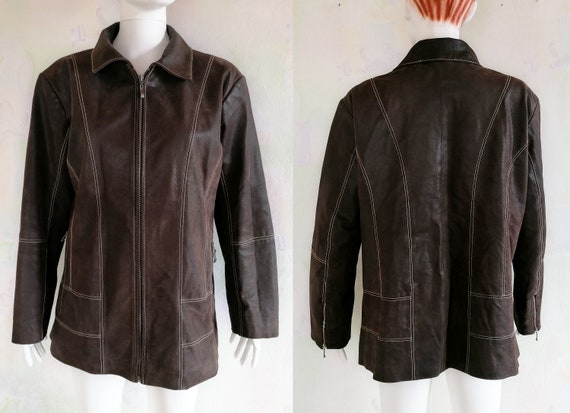 Jackie Brown Leather Jacket, Vintage Women's Jacke