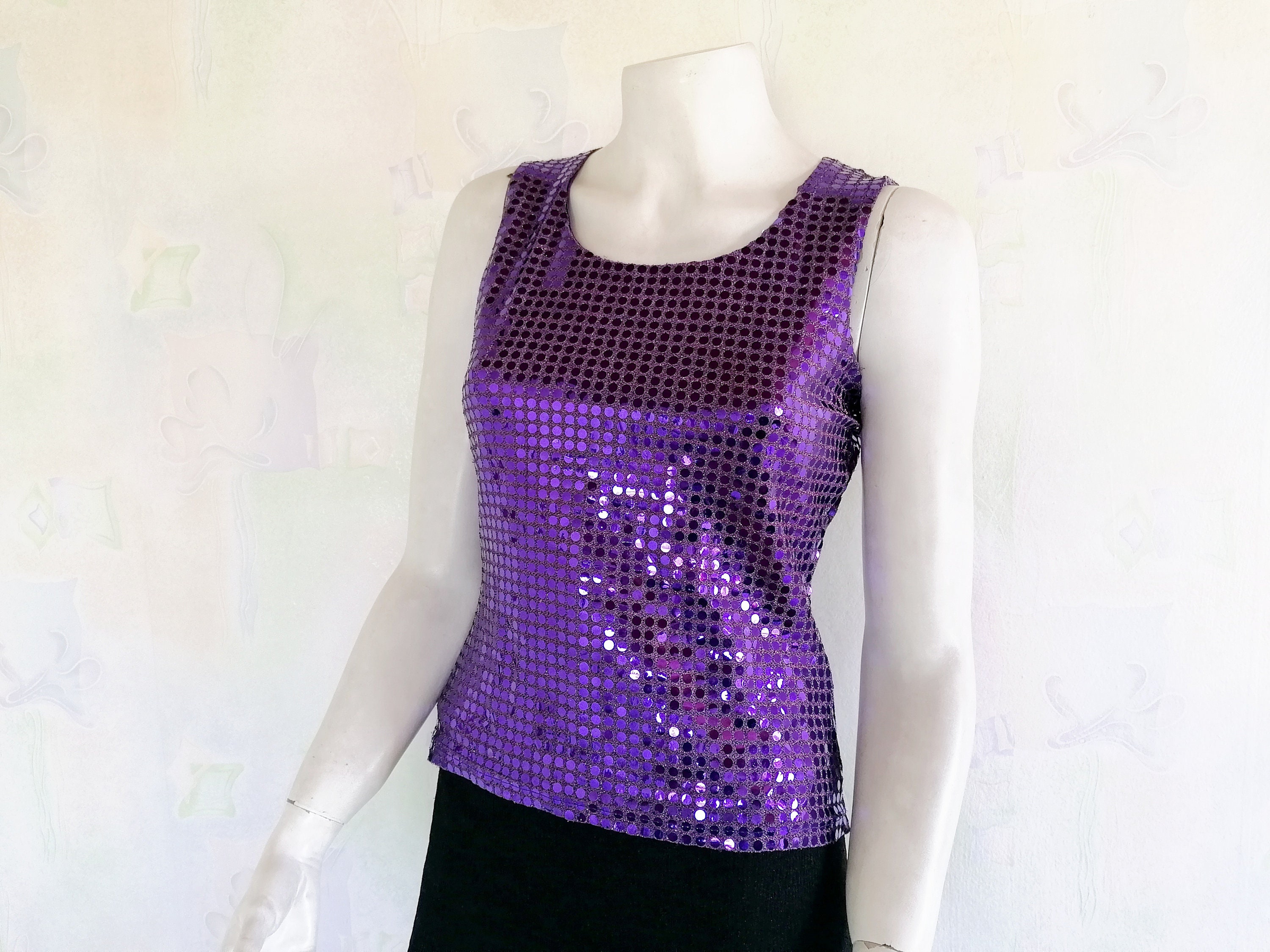 Purple Sequin Top Sparkly Shining ...