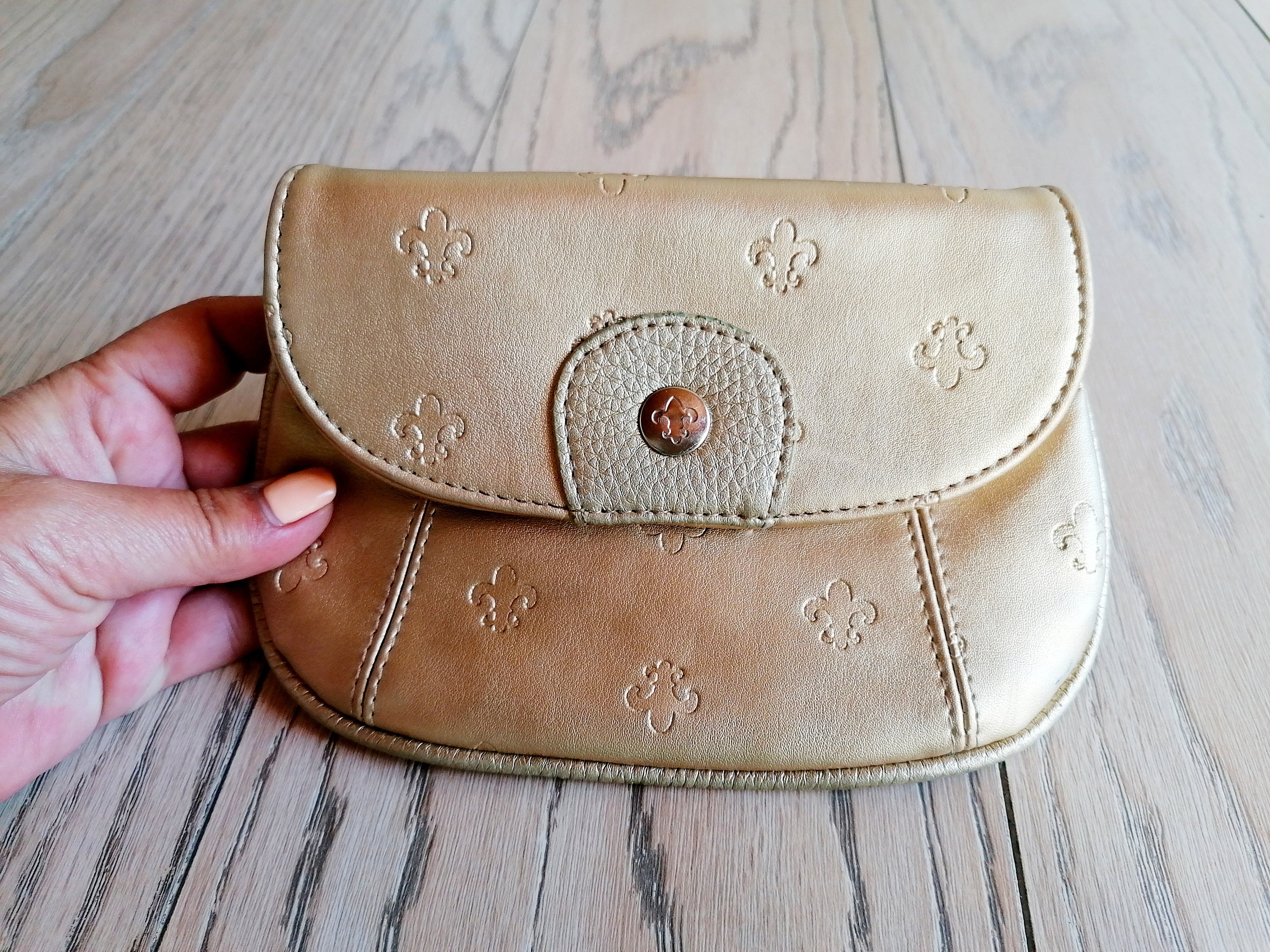 Vintage Friis Company Clutch Gold Leather Small Bag Clutch Bag | Etsy