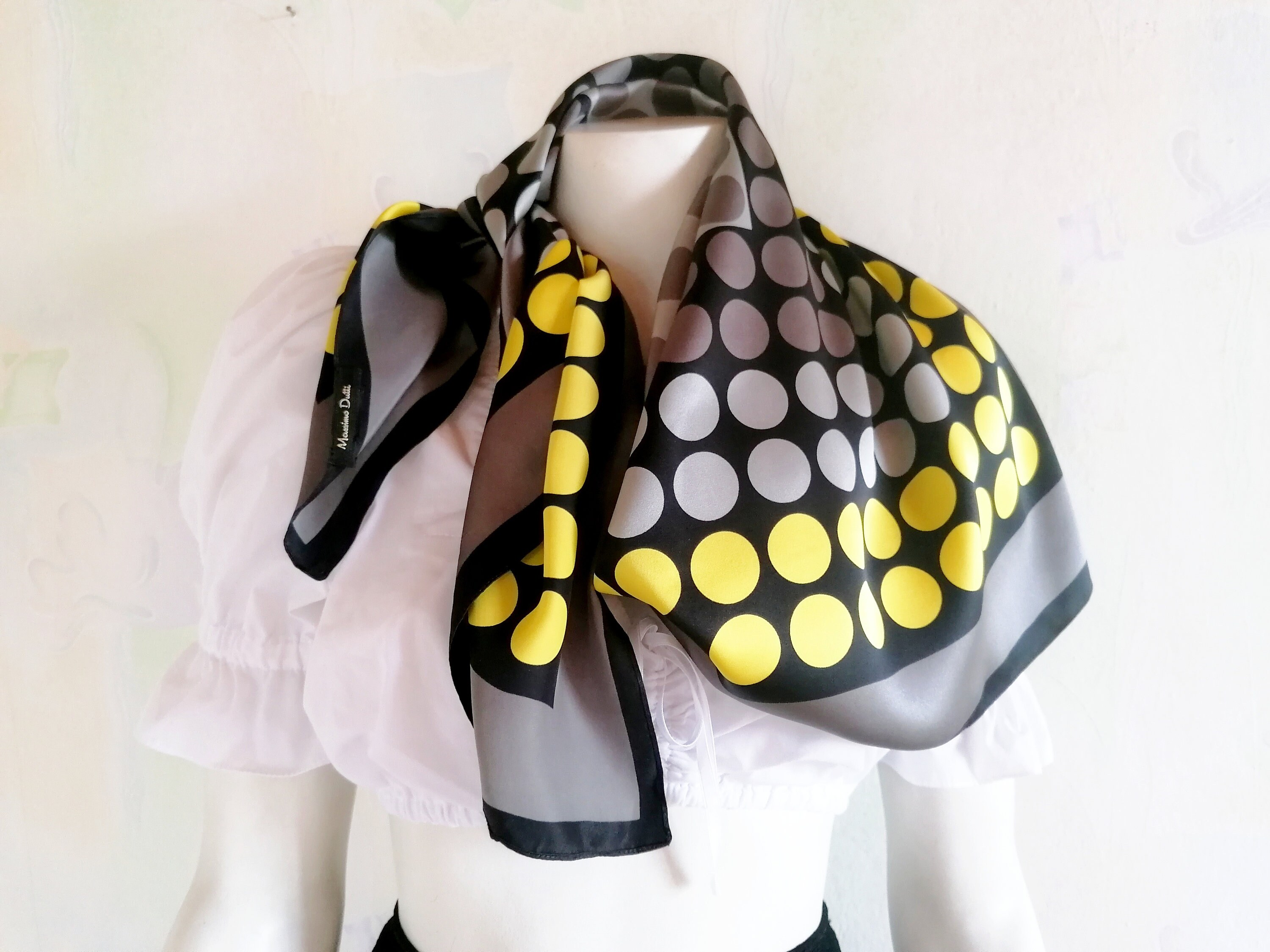 Vintage Massimo Dutti Bufanda Punto Bufanda Negro Gris - Etsy España