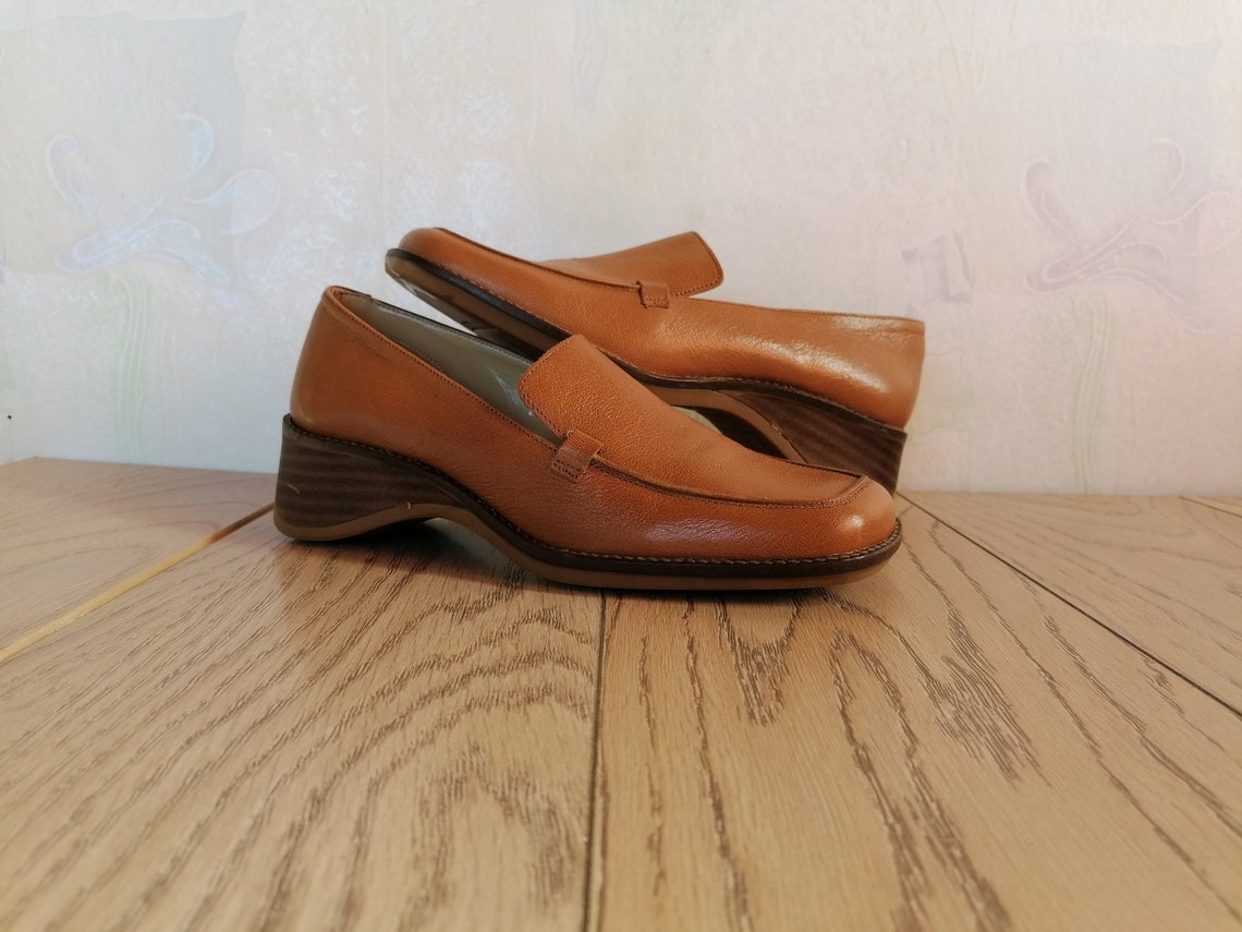 Vintage Women's Freemood Shoes Orange Leather Shoes Size - Etsy
