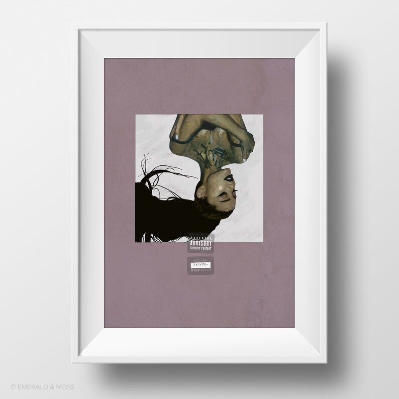 Ariana Grande Inspired Art Print Painted Thank U Next Album Cover Poster Digital Download