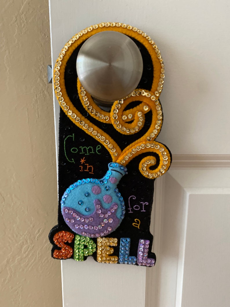 Finished Bucilla Halloween Door Hangers Spellbound Greetings Set of Two