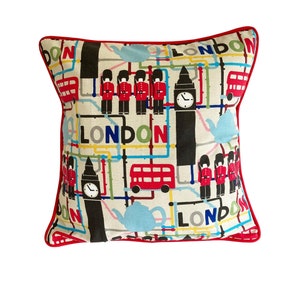 London cushion cover by Nessa Foye Designs , British cushion cover