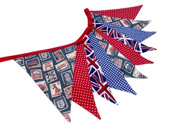 Bruant du 80e anniversaire du jour J avec timbres vintage et drapeaux Union Jack