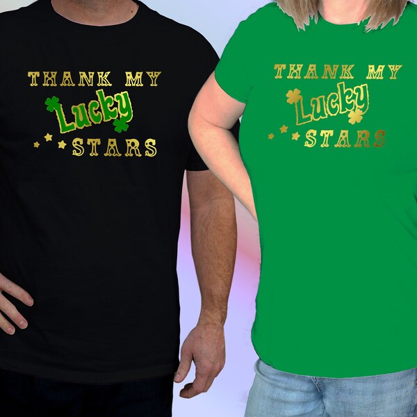 Thank My Lucky Stars T shirt, Lucky Clover Tshirt for St Patricks Day