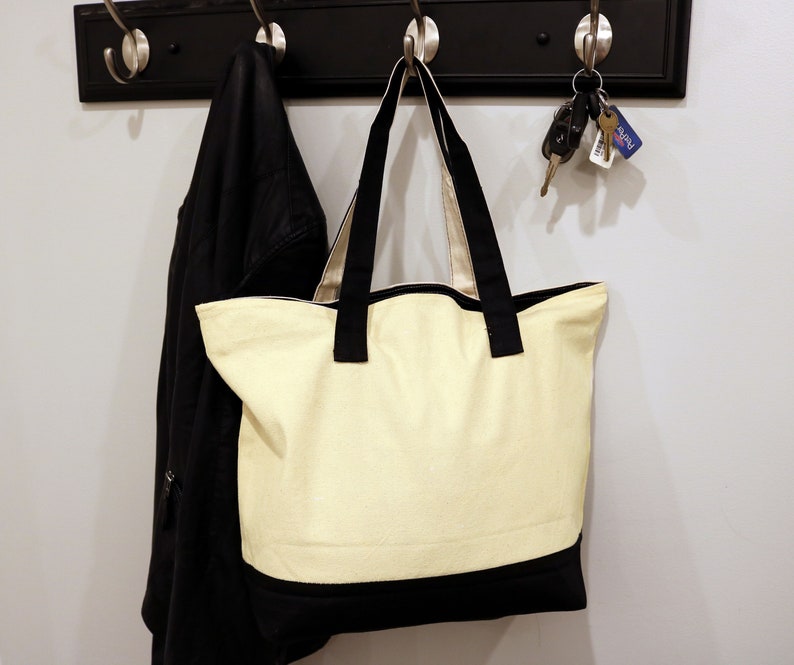 Mom Tote Activity Bag for Young Kids My Mommy Large Zippered Canvas Tote with Zipper Front Pouch for Mother/'s Day or Everyday