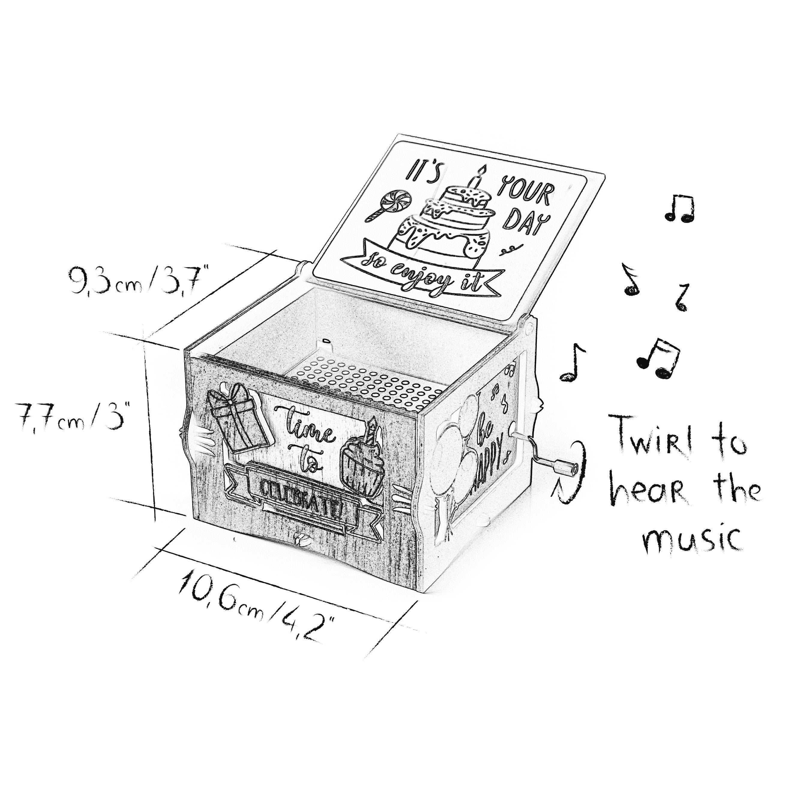 Personalized Happy Birthday Wooden Music Box Custom Birthday Etsy