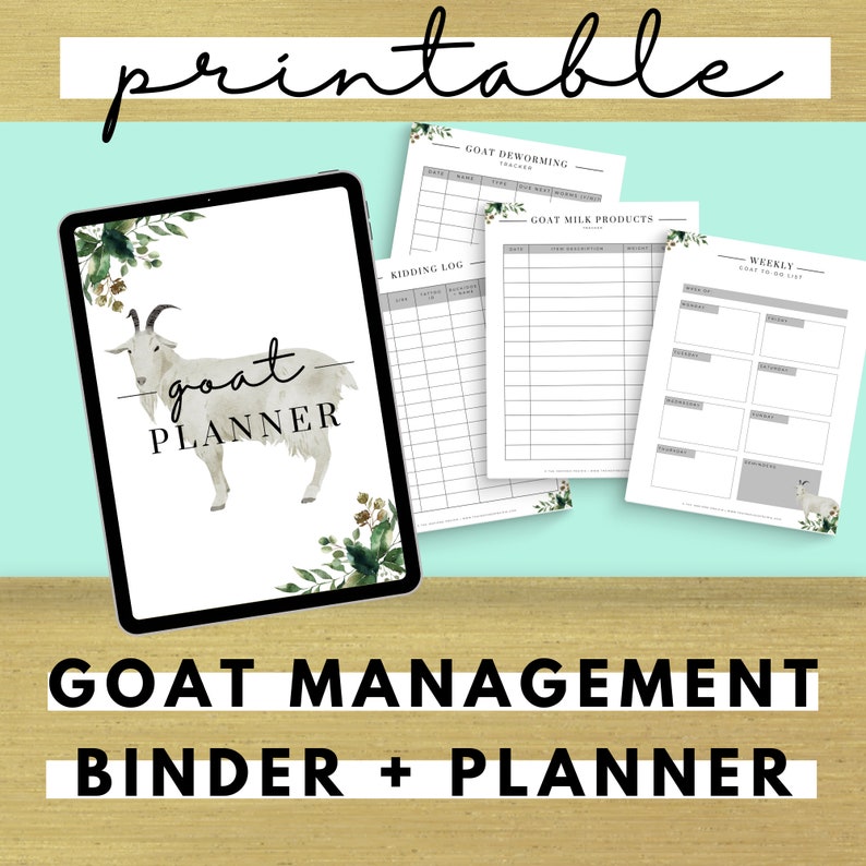Goat Management Binder Goat Planner PDF Printable Over 75 Etsy