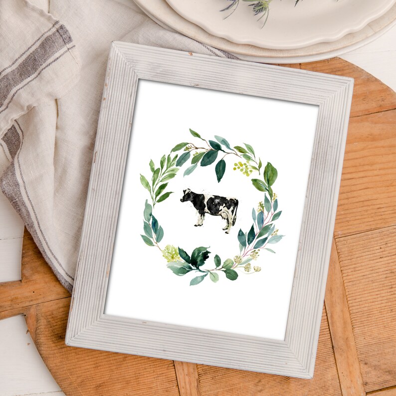 4 Farm Wreaths Printable Pack Farm Animal Wreaths Barn Wreath 5x7, 8x10 ...